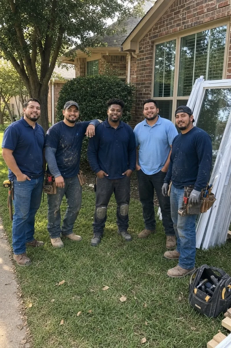 Dallas Window Butler in-house installation crew at a window replacement jobsite